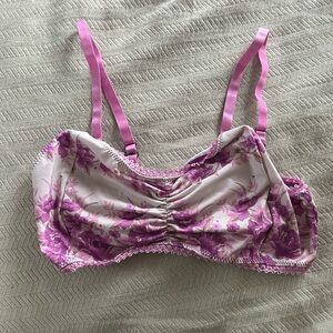 Spell Pink Floral Lace-Trim Bralette